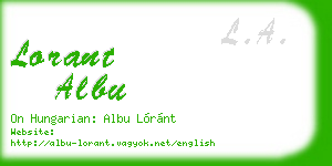 lorant albu business card