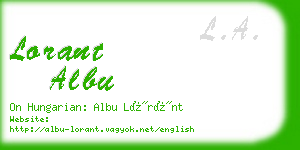 lorant albu business card